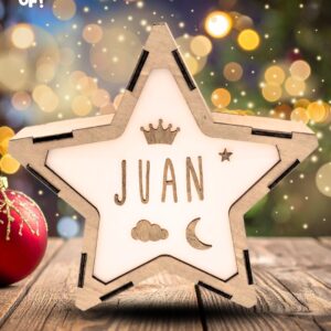 Lámpara Estrella con Nombre – Noche Mágica Personalizada
